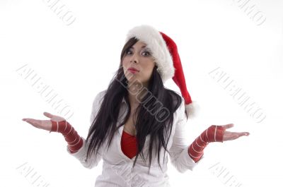young pretty woman posing with hand gesture