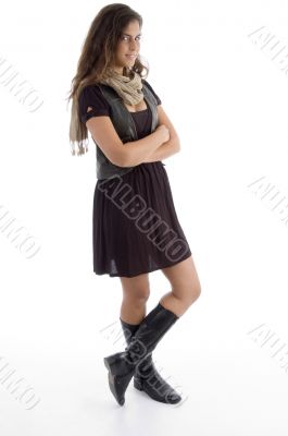 standing young woman looking at camera