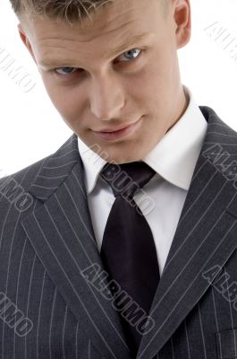 close view of handsome young businessman