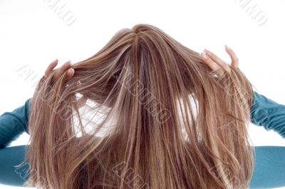 hair of blonde woman