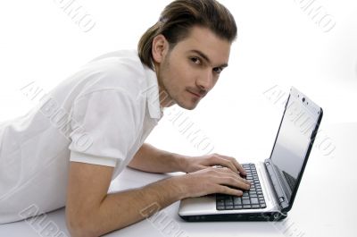young man with laptop
