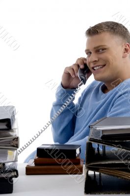 young man talking on phone