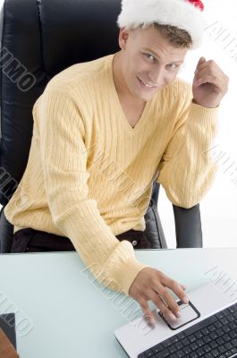 male working on laptop