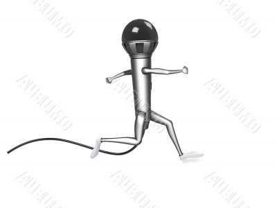three dimensional running microphone with hands