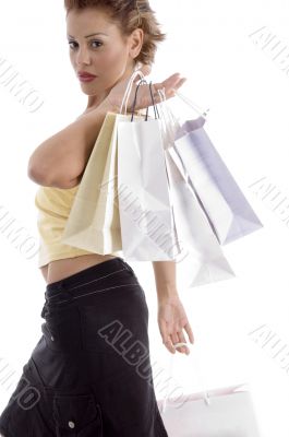 sexy young woman with shopping bag