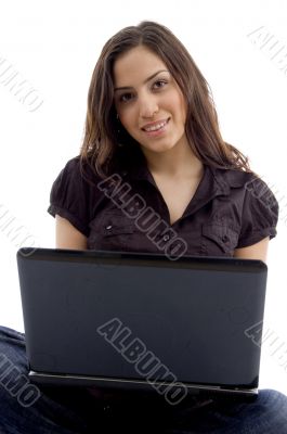 young woman with laptop