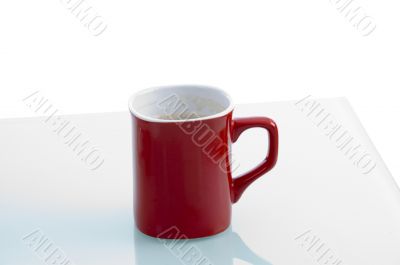 red coffee mug