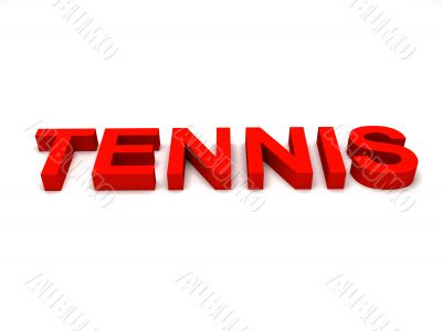 flat view of tennis word