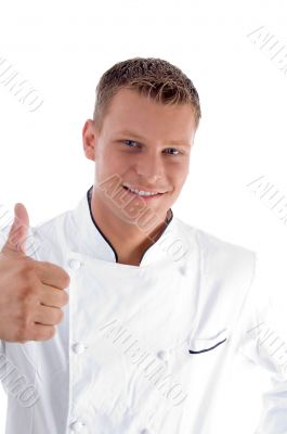 smiling male with thumbs up