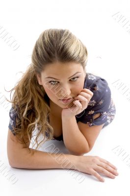 young posing model looking at camera