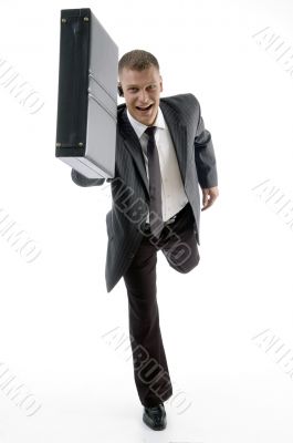 successful professional man running