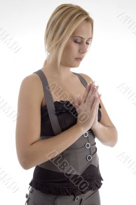 praying young woman