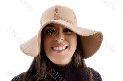 portrait of pretty woman wearing hat