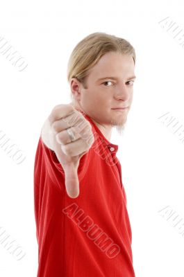 handsome young guy with thumbs down