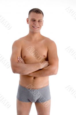 muscular man with crossed arms