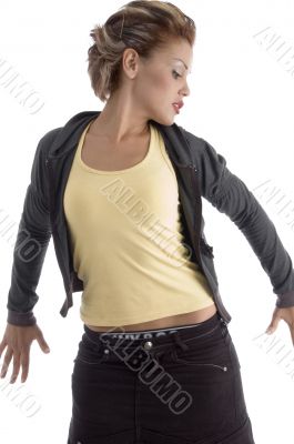 posing attractive woman