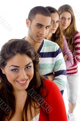 smiling people looking at camera
