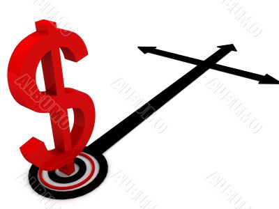 dollar sign with direction arrows