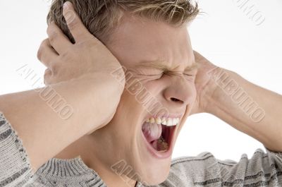 screaming young man