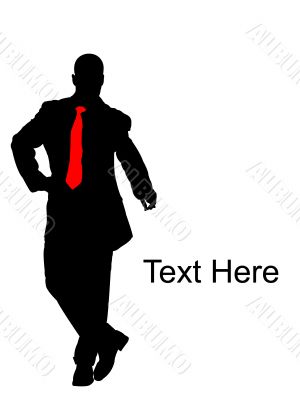 businessman pointing downwards