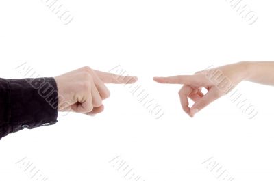 pointing hands of people