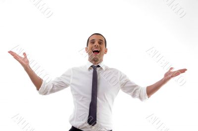 happy professional man looking at camera