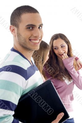 portrait of young students posing together