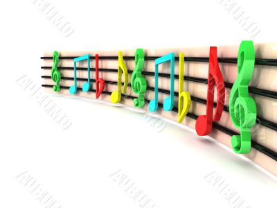 colorful musical clefs