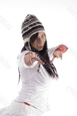 pretty woman dancing in white dress