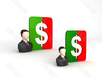 businessmen with dollar sign