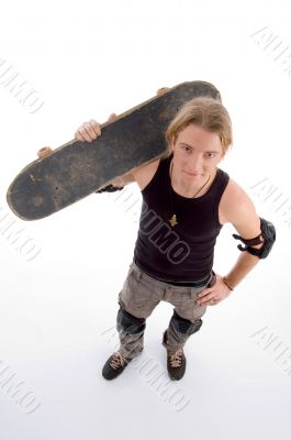 aerial view of man with skateboard