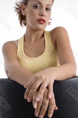 front view of beautiful woman