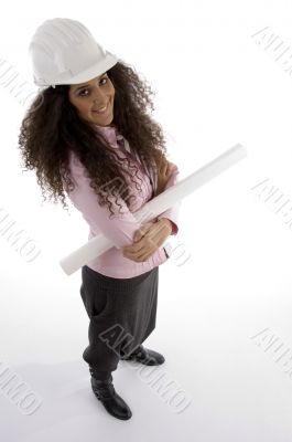 full body pose of architect