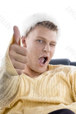 man showing thumbs up
