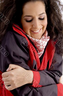 young woman wearing jacket