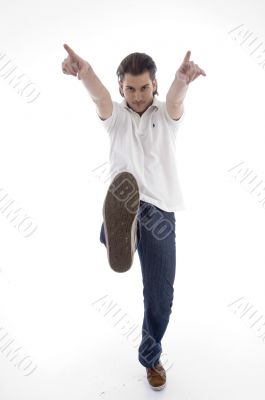 handsome young man having fun