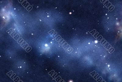 Digital created starfield with cosmic Nebula