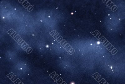 Digital created starfield with cosmic Nebula