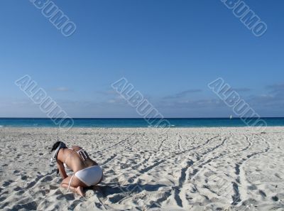 young girl on a beach