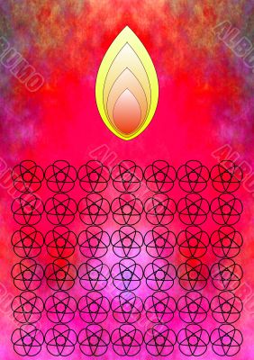 Indian flame floral pattern