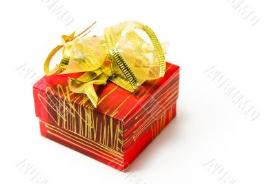 Gift box with golden bow