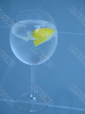 bubbly water and lemon