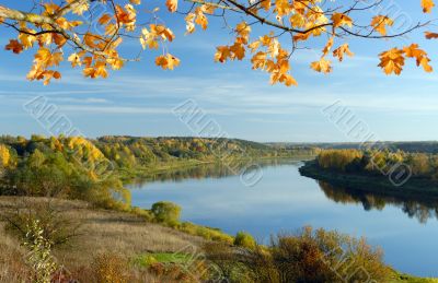 Valley of the river in the autumn