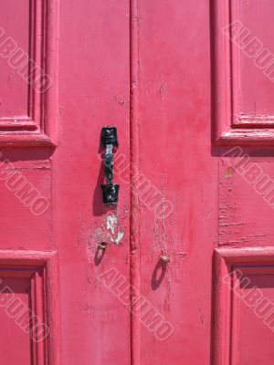 large red door close-up