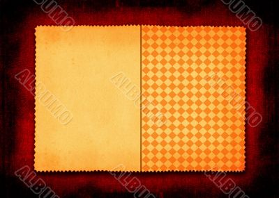 yellowed paper with a squared part