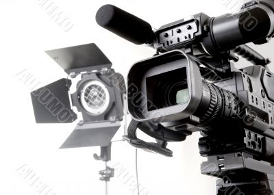 dv camcorder and light