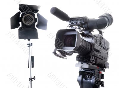 dv camcorder and light
