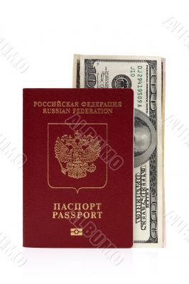 Passport of Russian Federation and US dollars