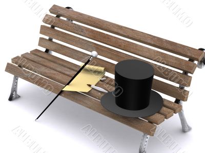 letter on bench