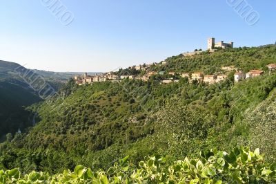 Old medieval village on the mountain in Italy